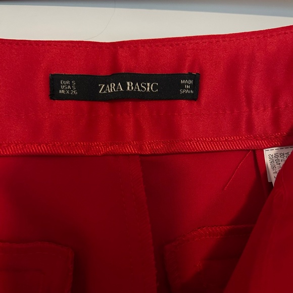 ZARA Red Tuxedo Suit Set | Satin Trim Blazer XS + Pants S - Picture 8 of 10